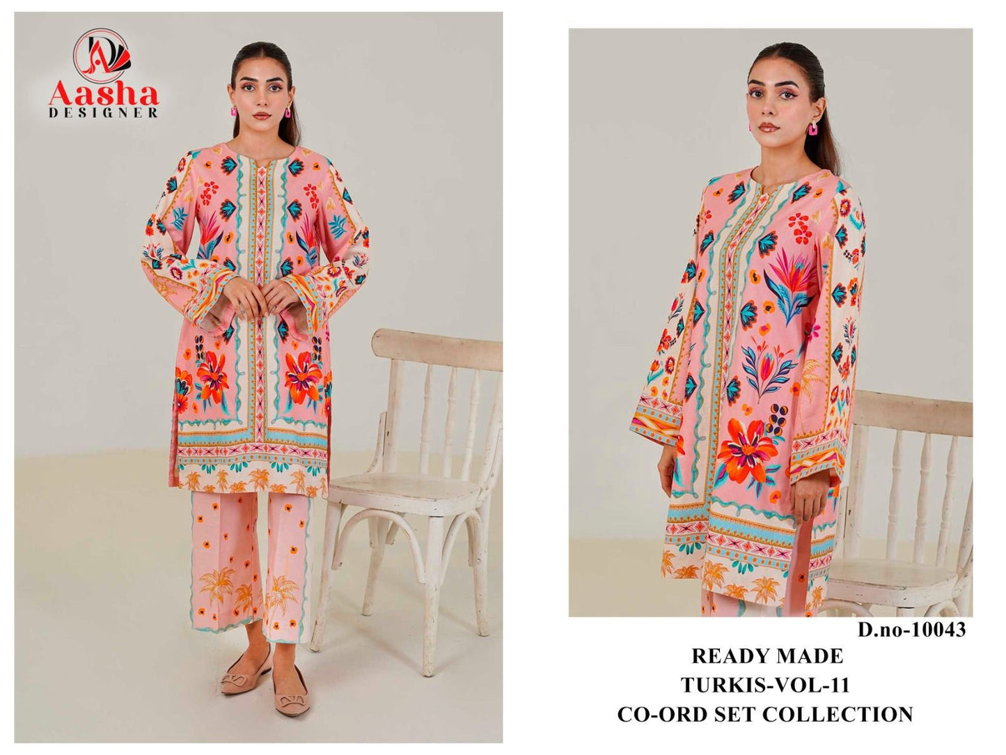 10043 Turkis Vol-11 Karachi Aasha Designer Printed Co Ord Set