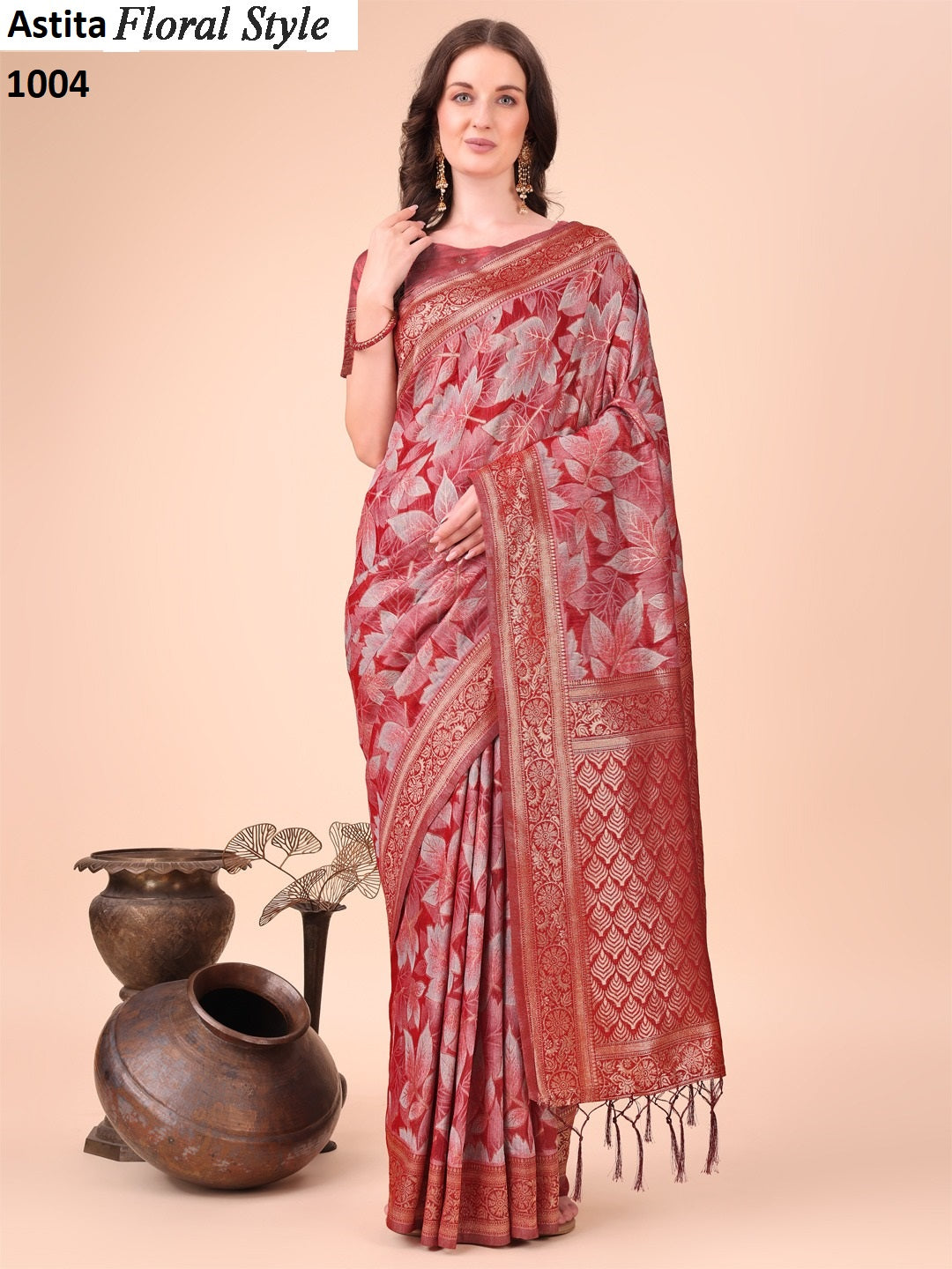 1004 Floral Style Astita Cotton Sarees