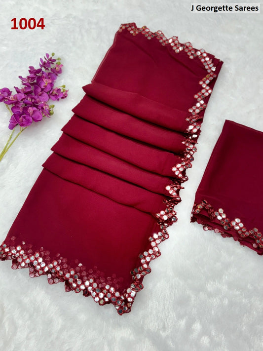 1004 J Georgette Sarees