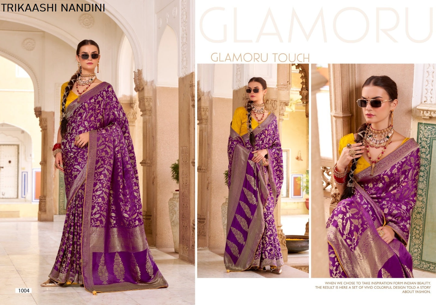 1004 Nandini Trikaashi Nv Satin Sarees