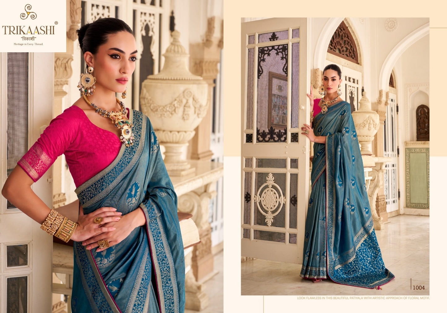 1004 Shanvika Trikaashi Nv Satin Sarees