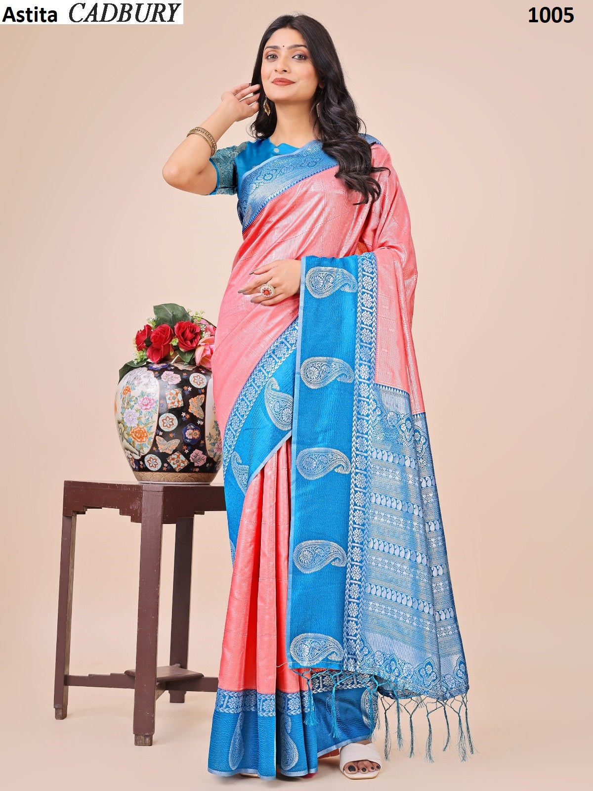 1005 Cadbury Astita Lichi Silk Sarees