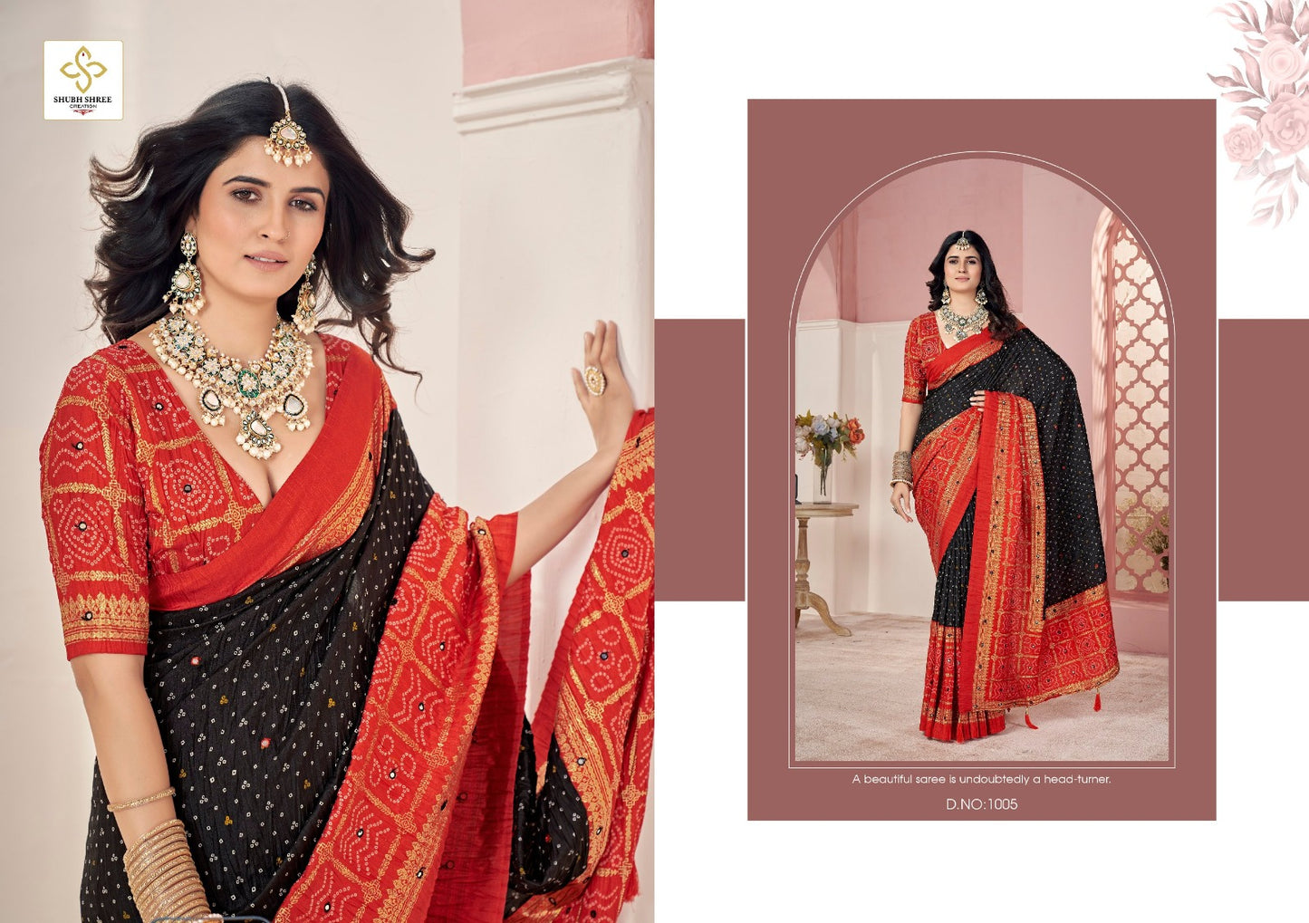 1005 Crush 4 Shubh Shree Aari Work Sarees