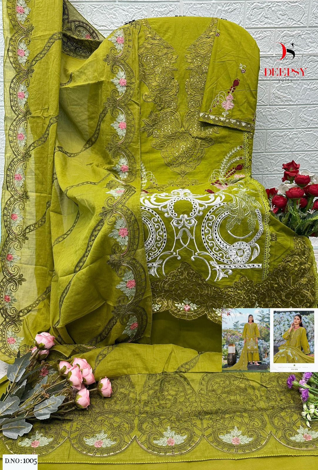 1005 Elaf 5 Deepsy Pure Cotton Pakistani Salwar Suits