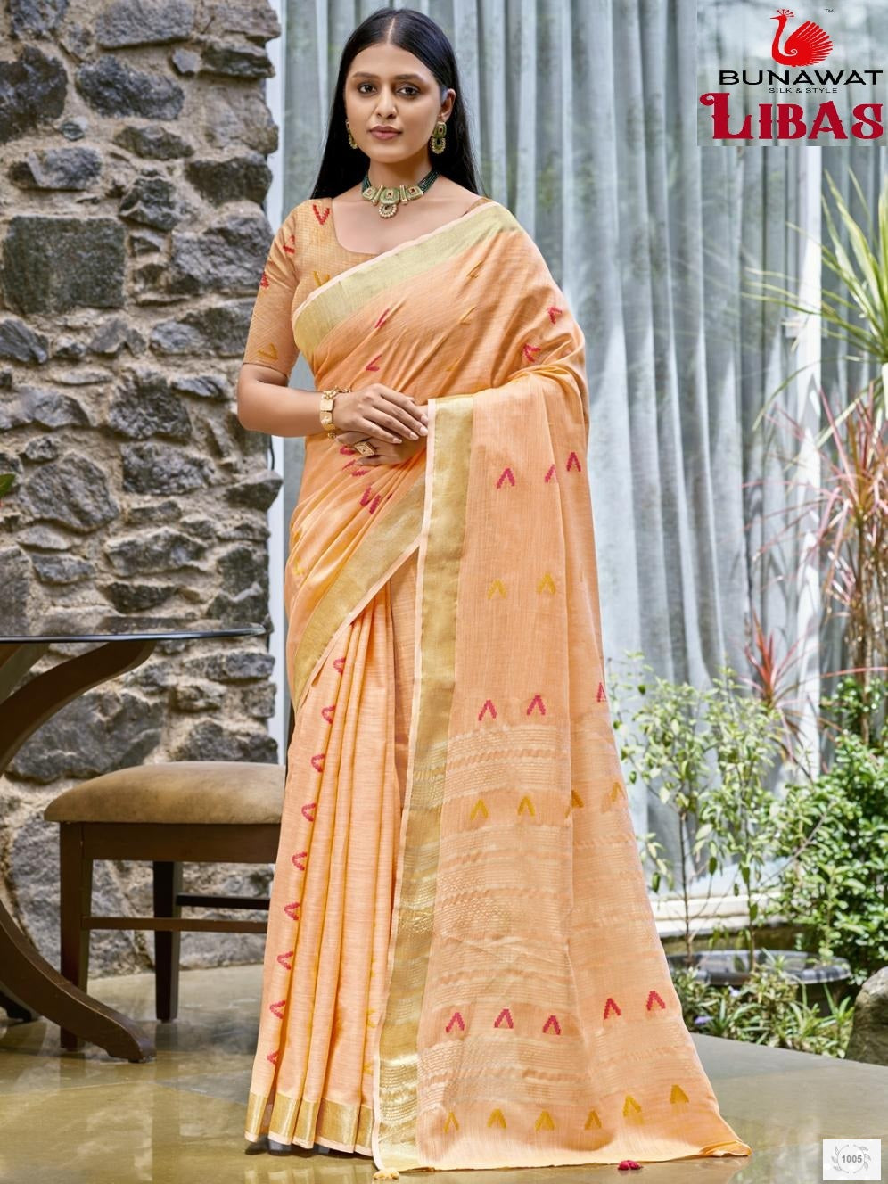 1005 Libas Bunawat Linen Cotton Sarees