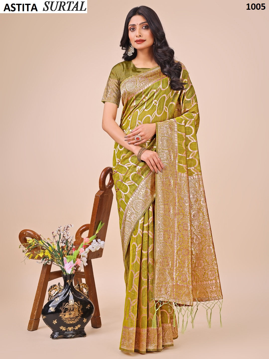 1005 Surtal Astita Linen Cotton Sarees