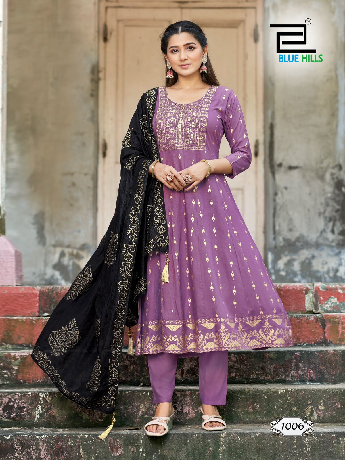 1006 Festival Special Bluehills Heavy Rayon Readymade Suits