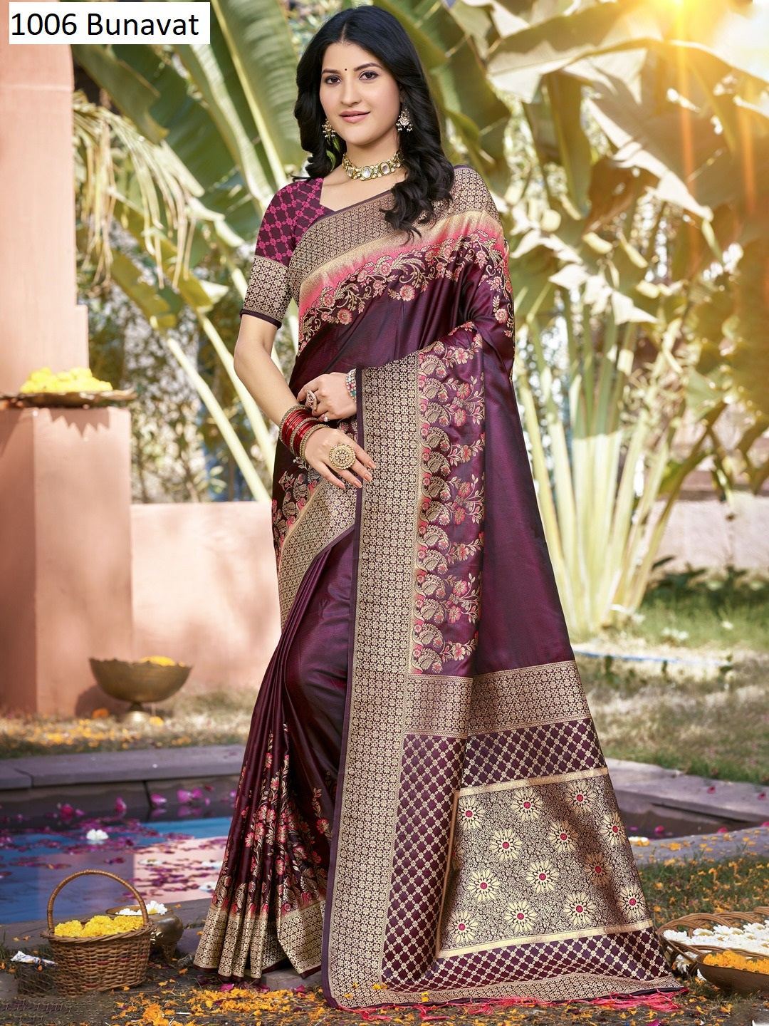1006 Kangana Satan Bunawat Satin Silk Sarees