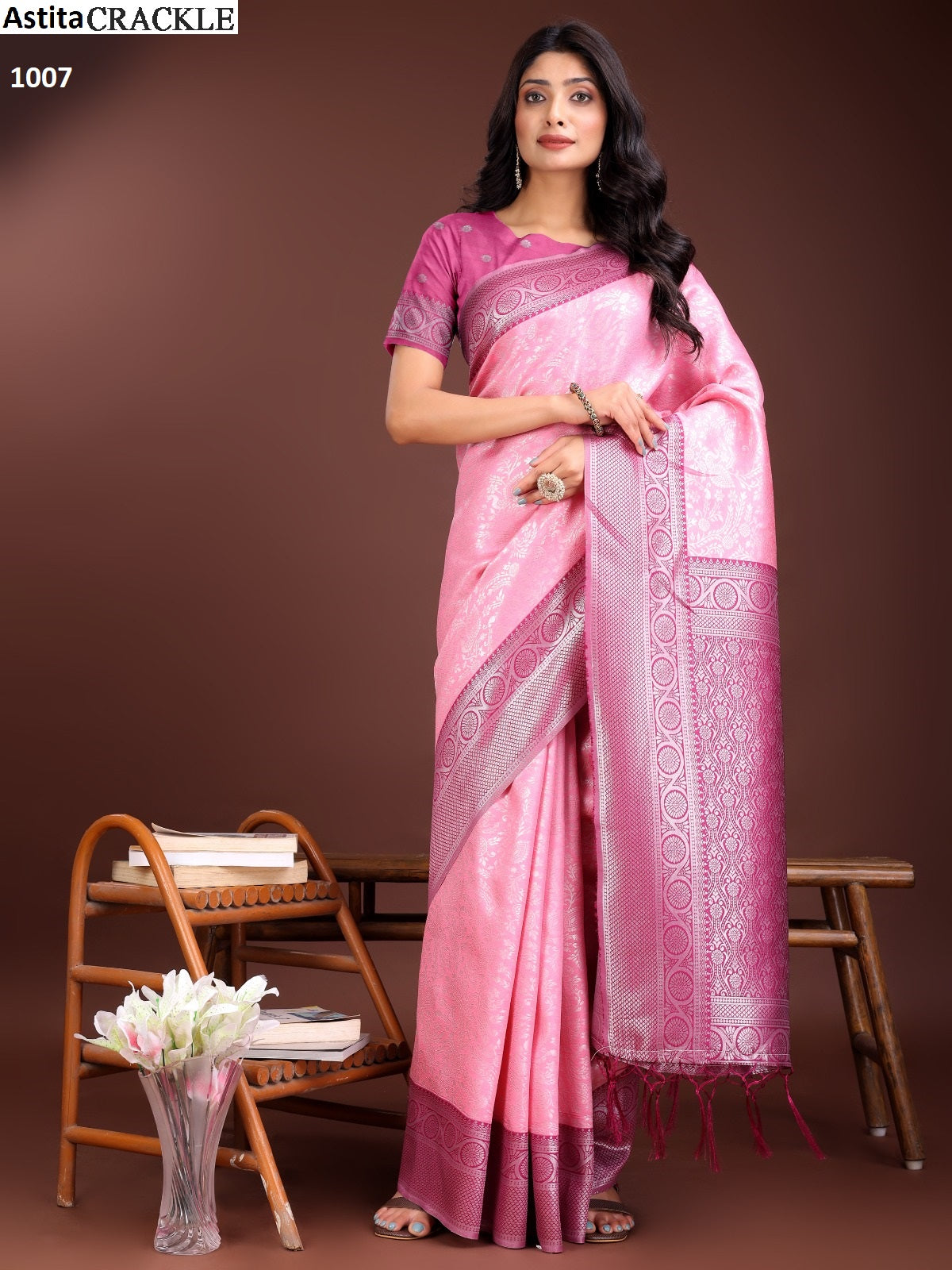 1007 Crackle Astita Silk Sarees