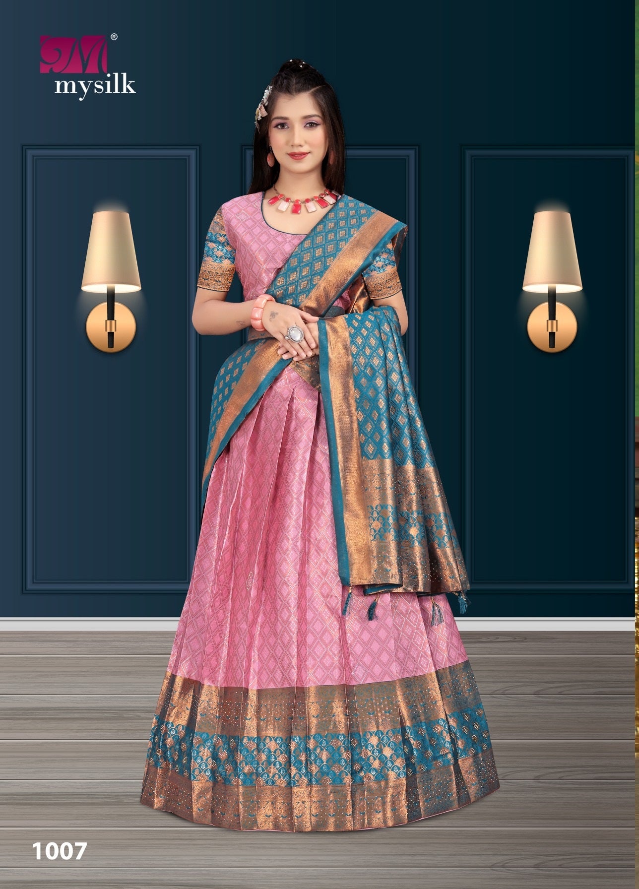 1007 Kaushalya Mysilk Rangoli Lehenga Saree