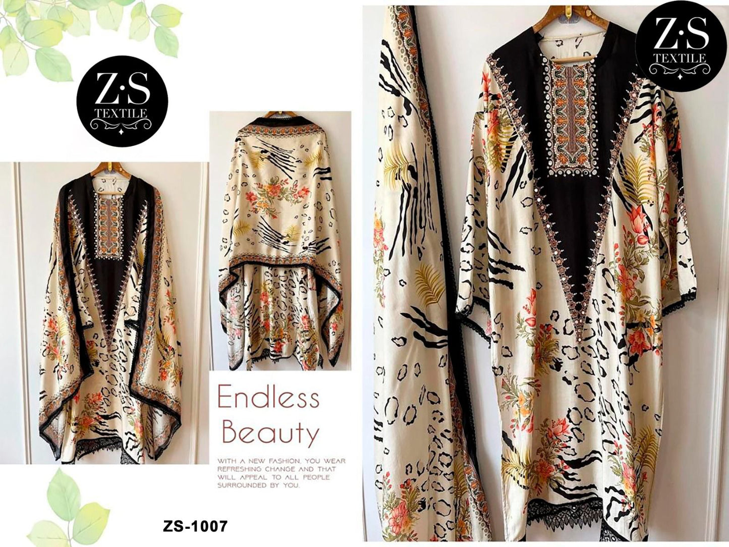 1007 Zs Textile Printed Karachi Unstitched Suits