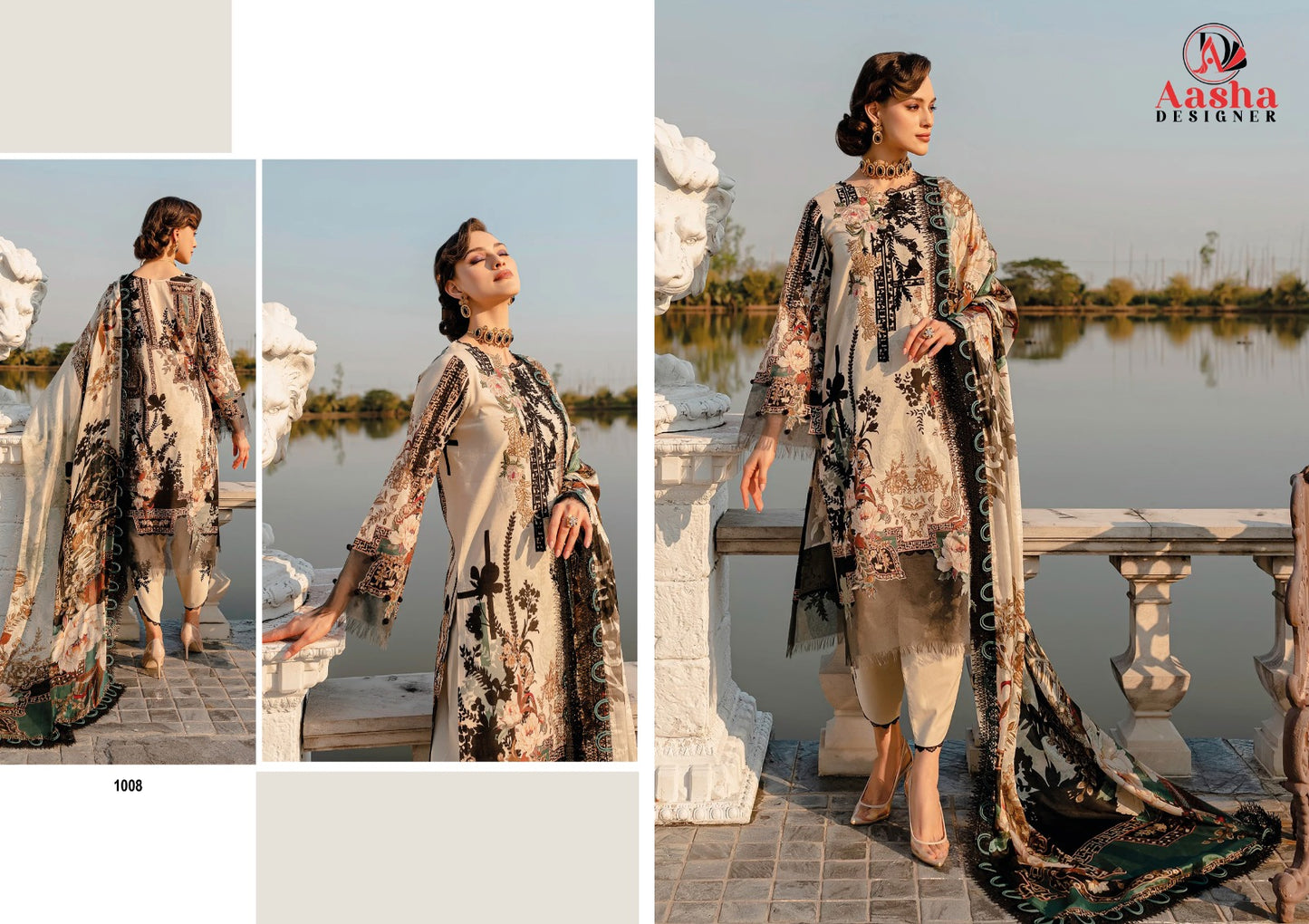 1008 Aasha Designer Embroidery Pakistani Patch Suits