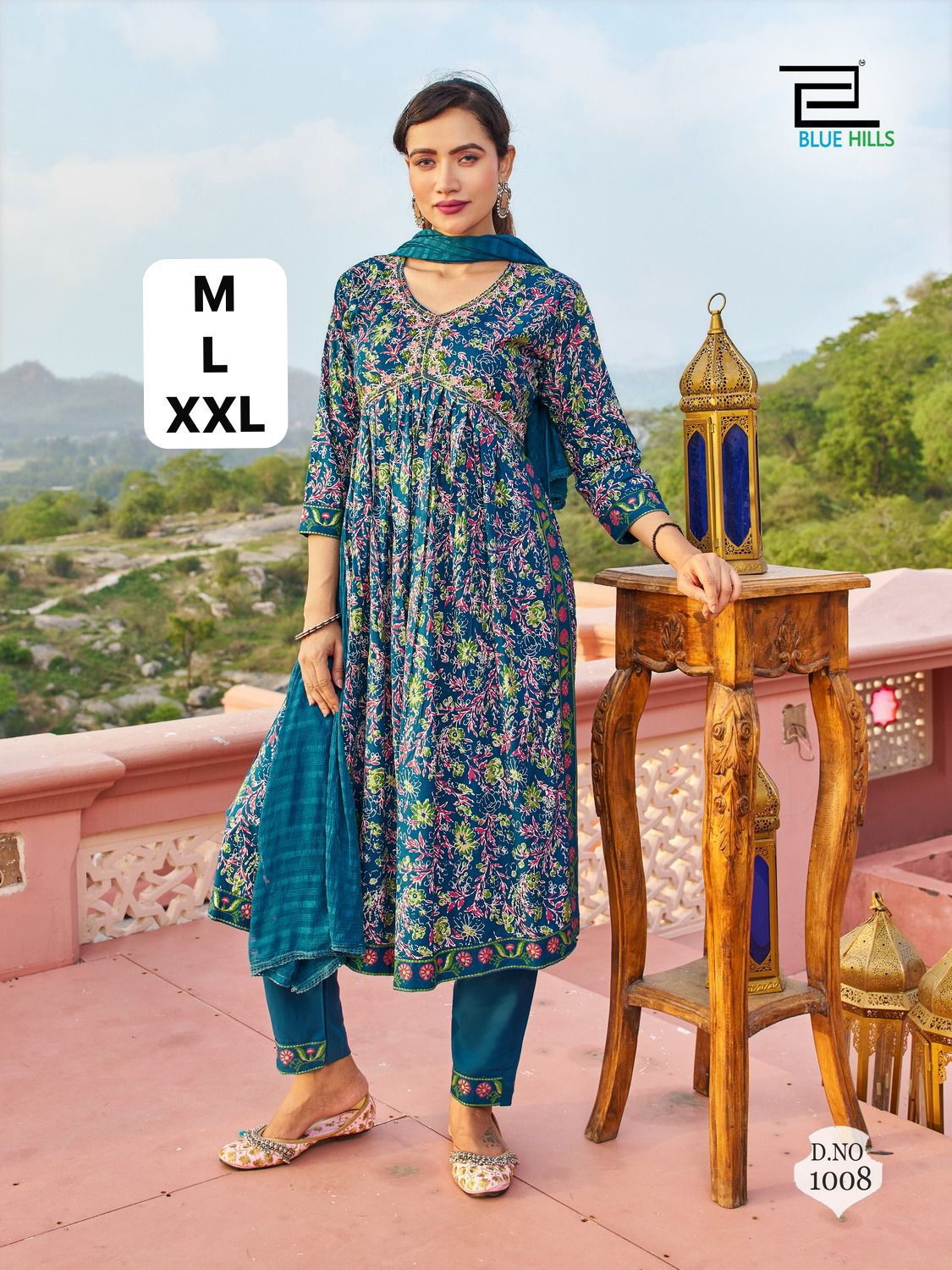 1008 Bluehills Alia Cut Readymade Suits