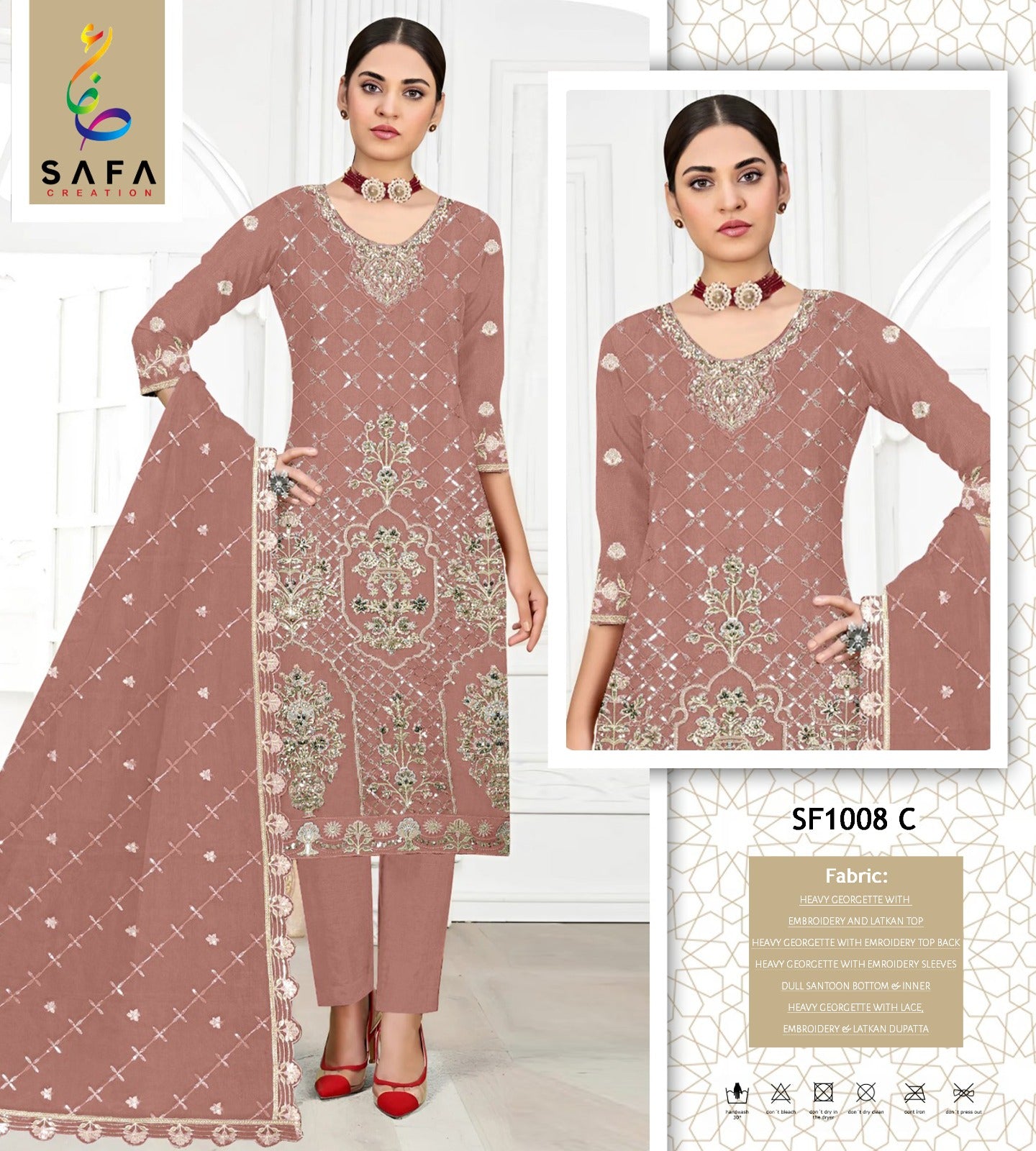 1008C Safa Creation Georgette Pakistani Salwar Suits