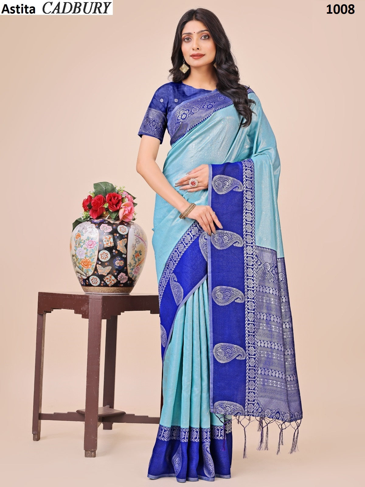 1008 Cadbury Astita Lichi Silk Sarees