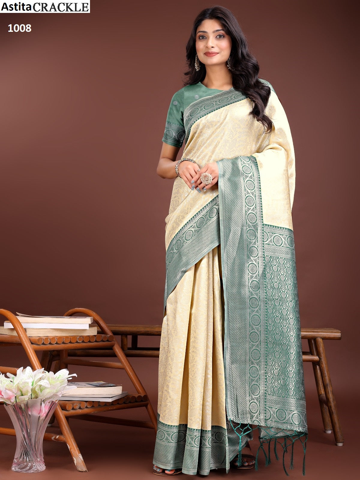 1008 Crackle Astita Silk Sarees