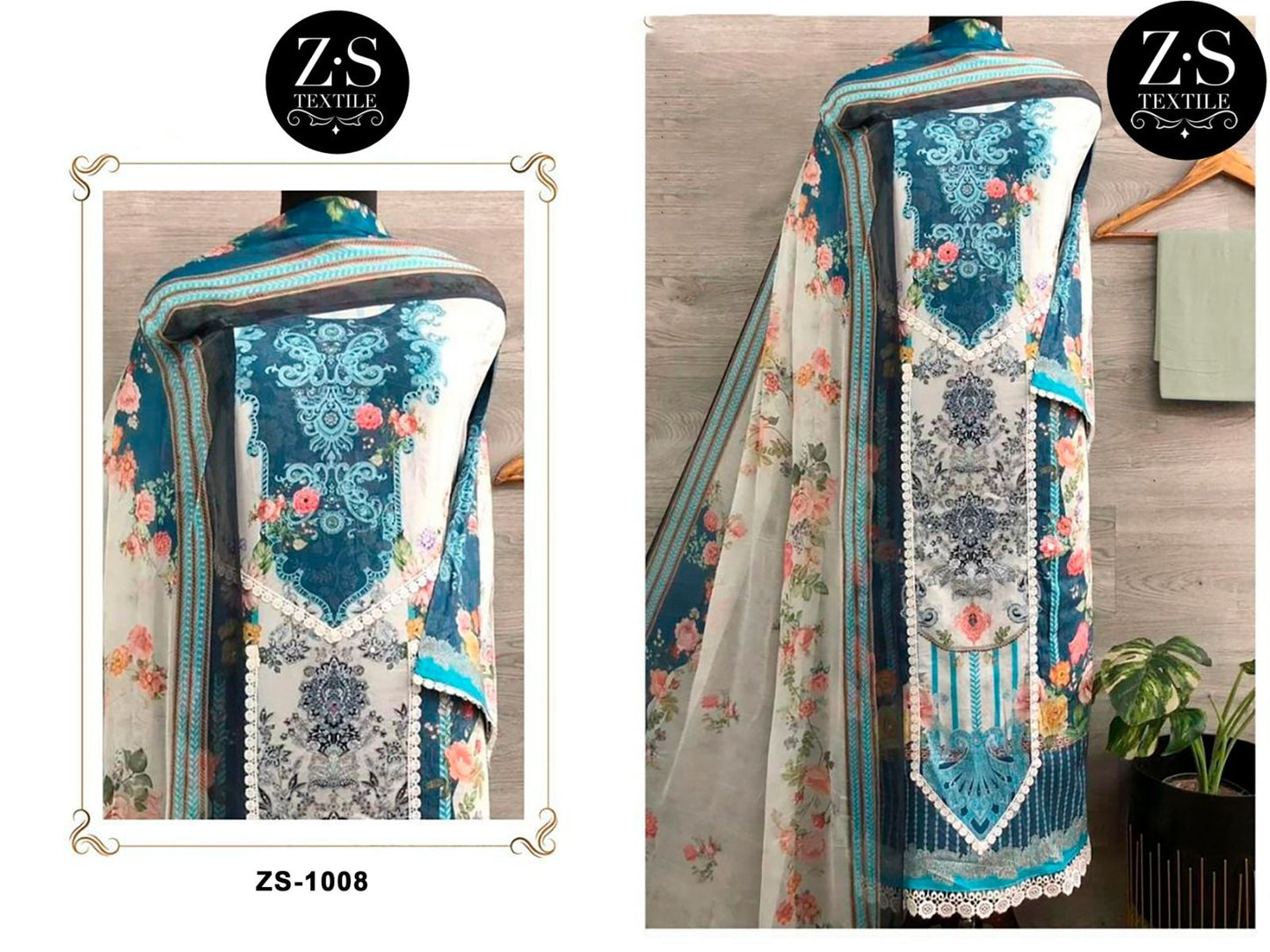 1008 Zs Textile Printed Karachi Unstitched Suits