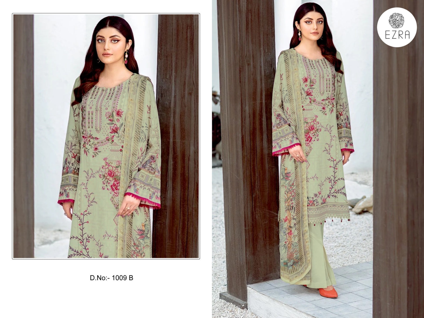 1009B Ezra Embroidery Pakistani Patch Suits