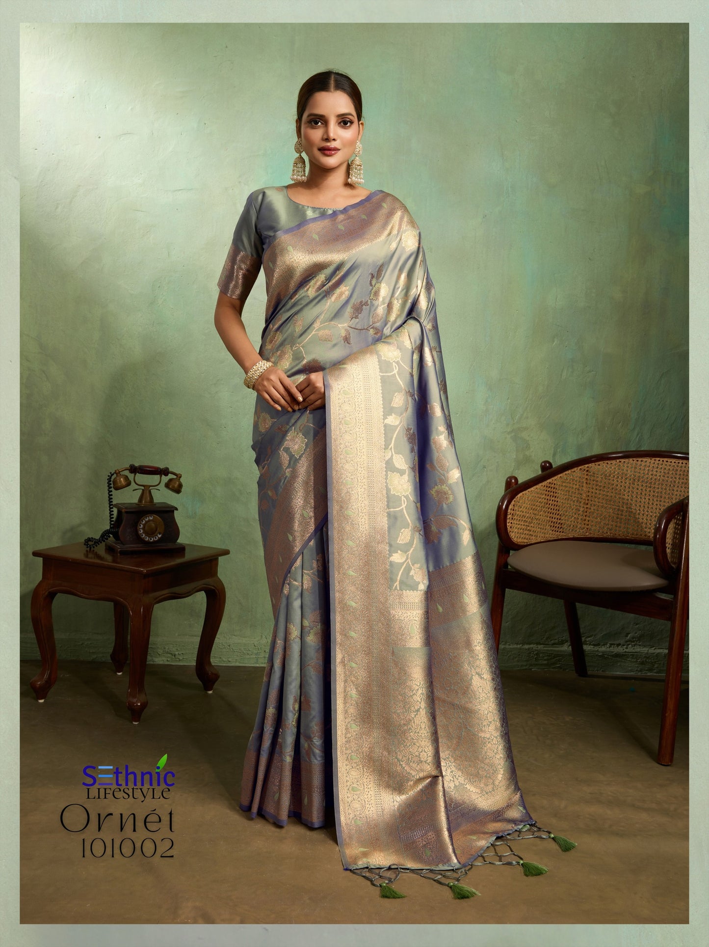 101002 Ornet Sethnic Banarasi Silk Sarees