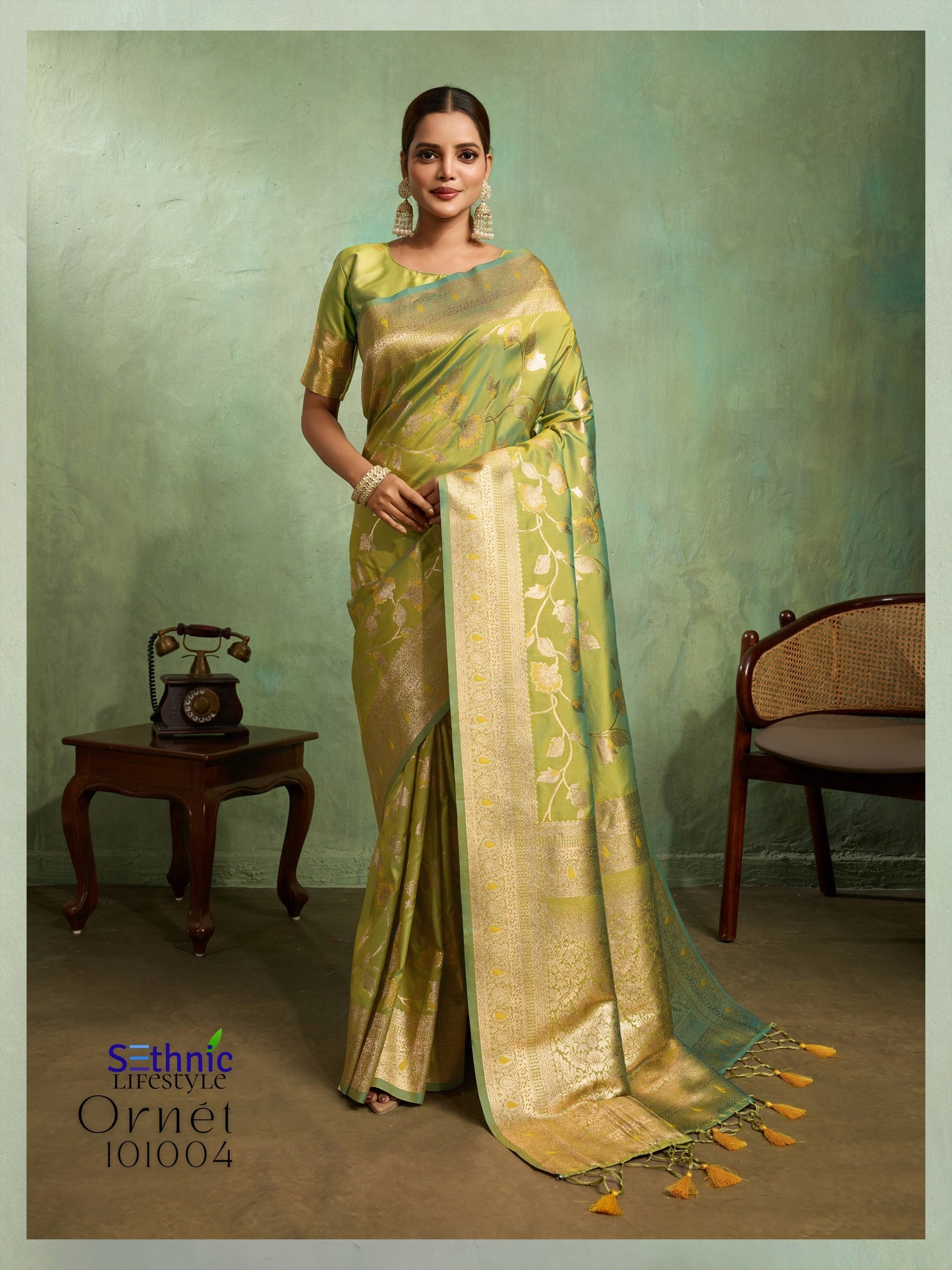 101004 Ornet Sethnic Banarasi Silk Sarees