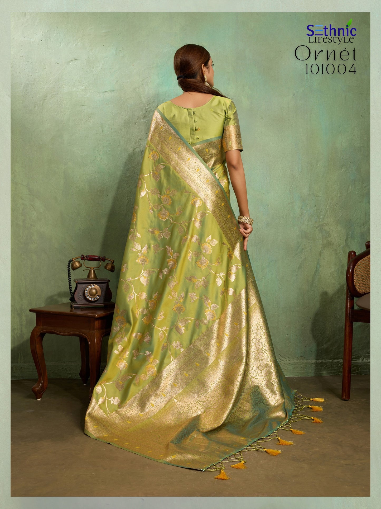 101004 Ornet Sethnic Banarasi Silk Sarees