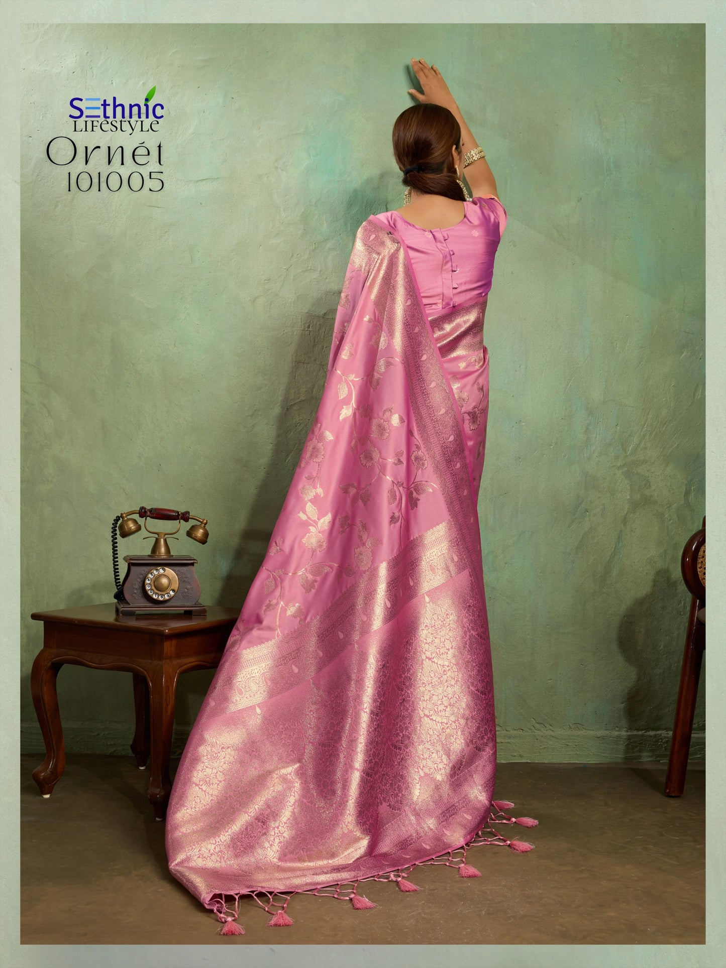 101005 Ornet Sethnic Banarasi Silk Sarees