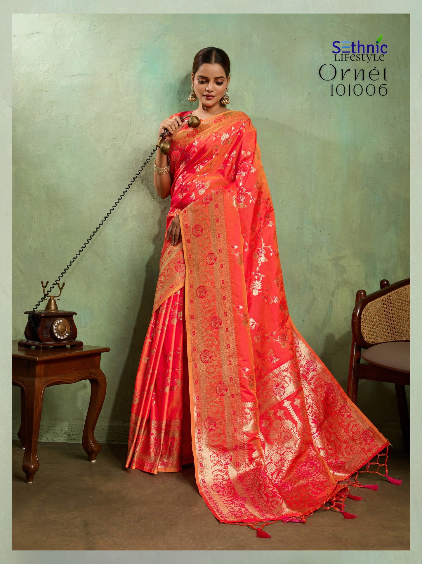 101006 Ornet Sethnic Banarasi Silk Sarees