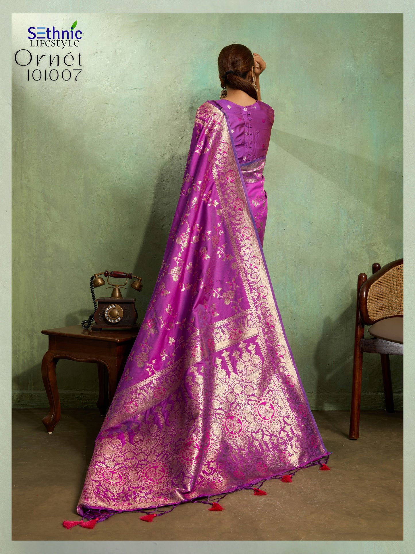 101007 Ornet Sethnic Banarasi Silk Sarees