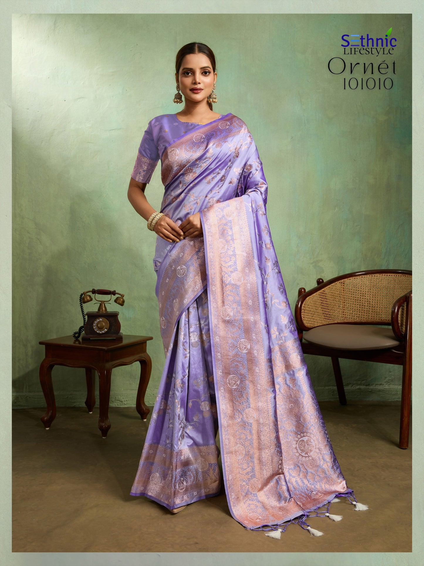 101010 Ornet Sethnic Banarasi Silk Sarees