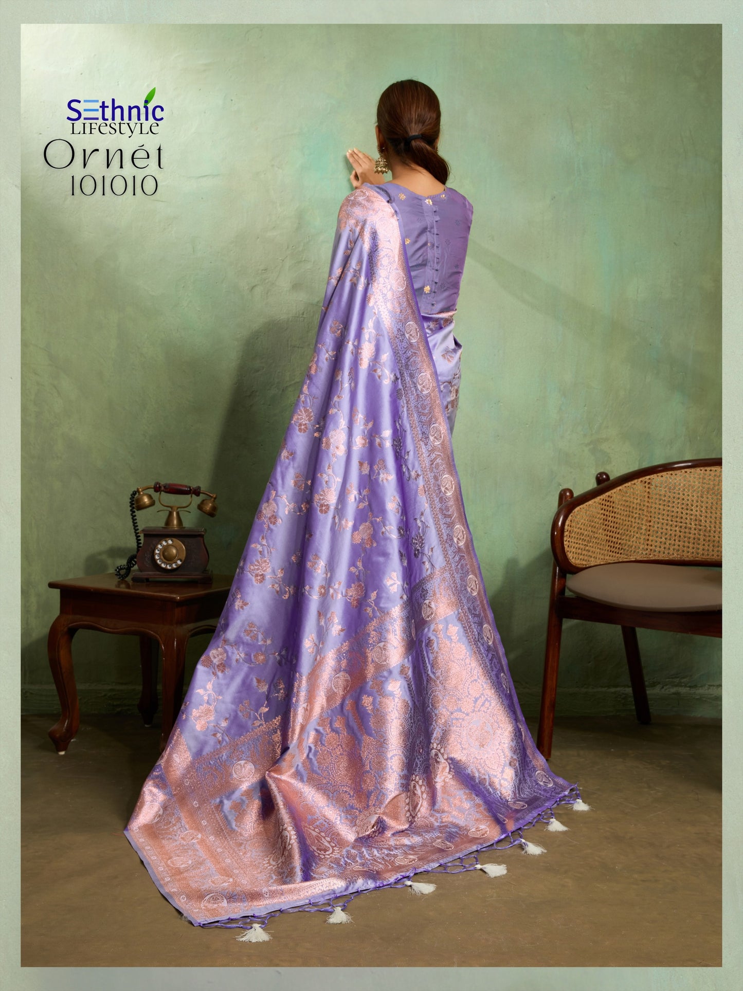 101010 Ornet Sethnic Banarasi Silk Sarees