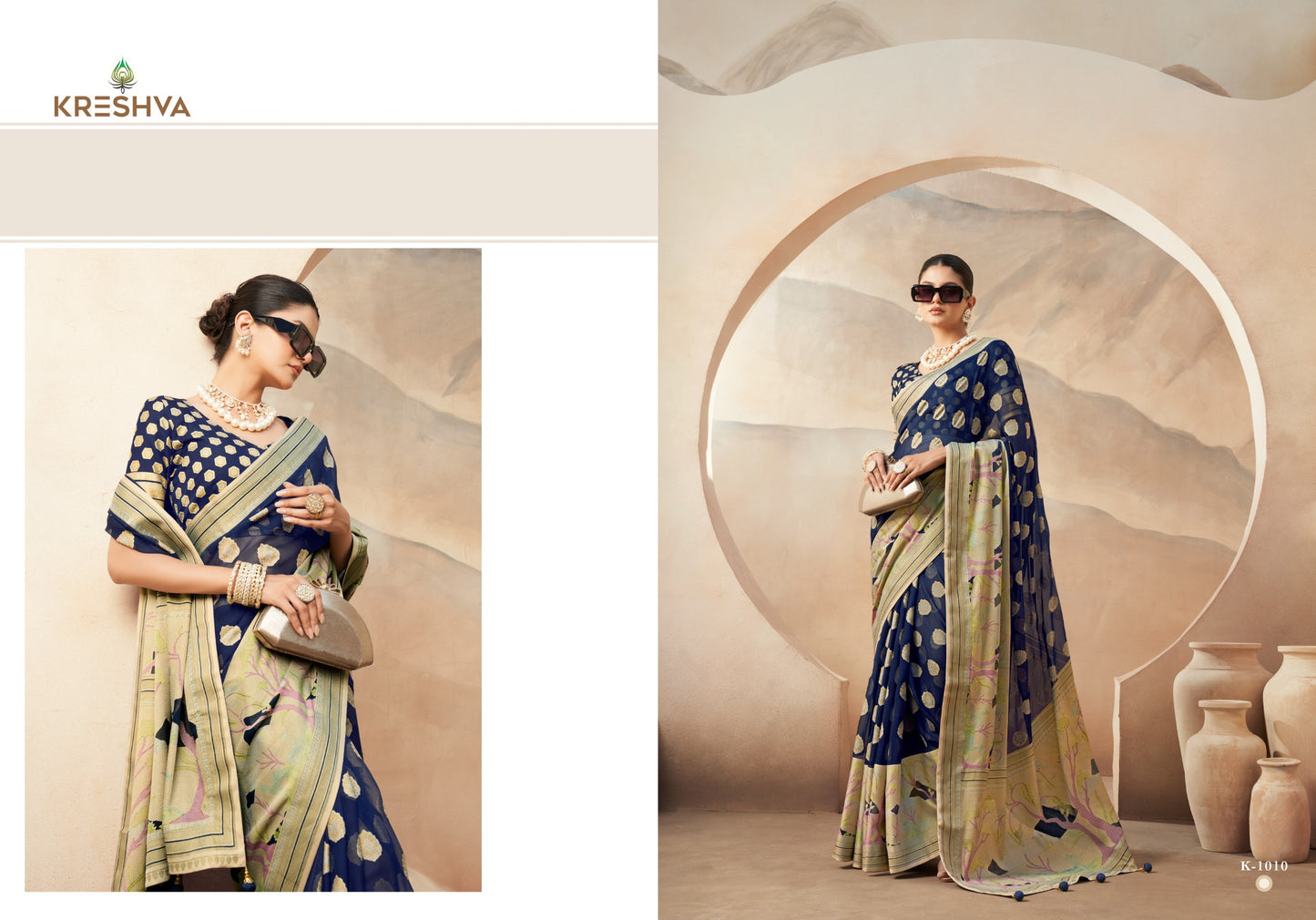 1010 Ahiliya Kreshva Paithani Sarees