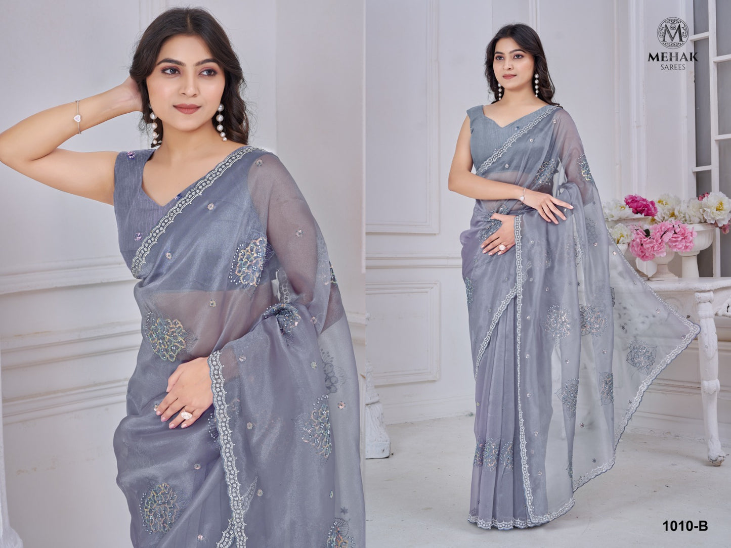 1010B Mehek Soft Organza Sarees