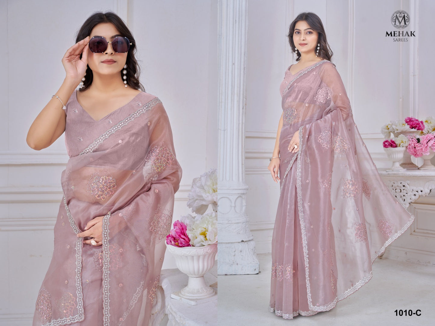 1010C Mehek Soft Organza Sarees
