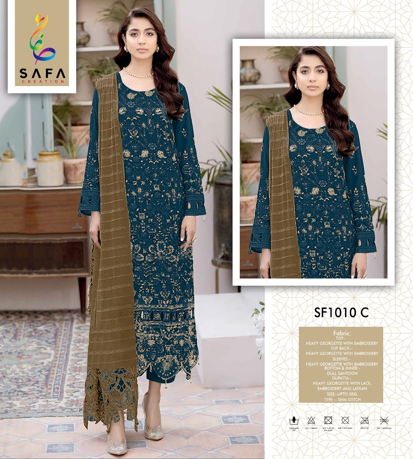 1010C Safa Creation Embroidery Pakistani Salwar Suits