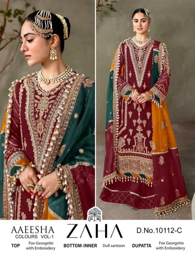 10112-C Aaeesha Vol-1 Zaha Georgette Pakistani Salwar Suits