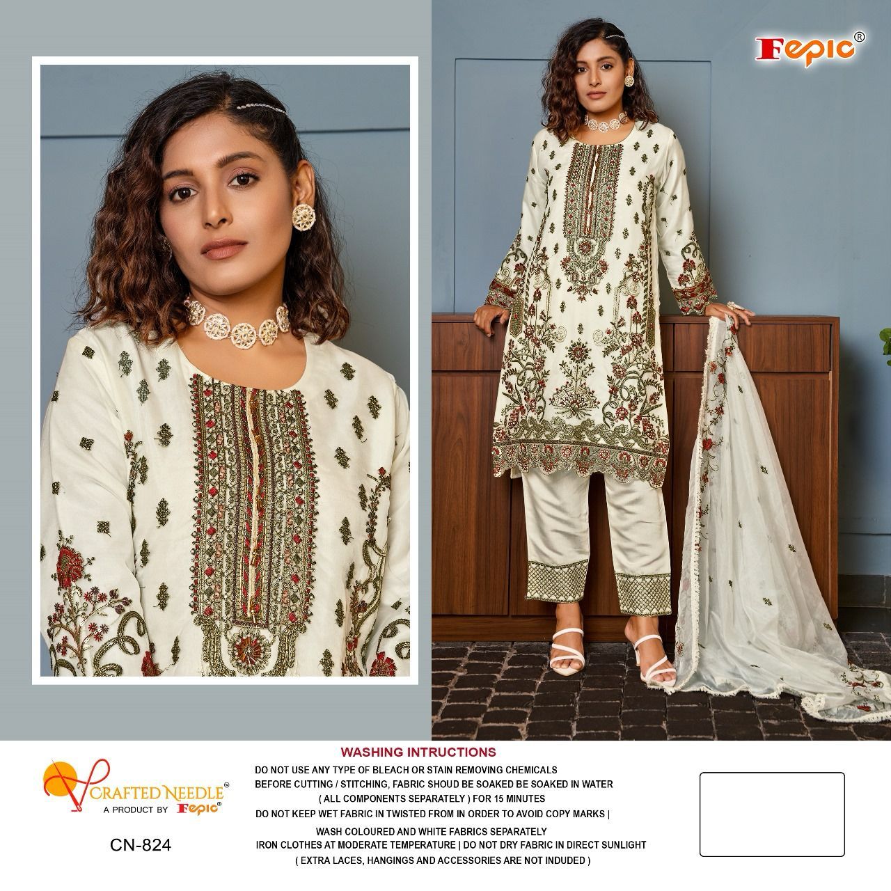 824 Crafted Needle Pakistani Readymade Suits