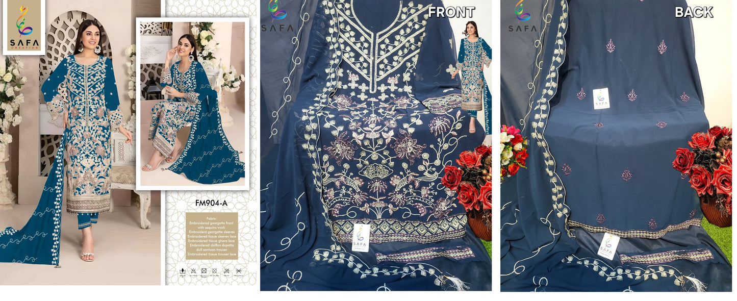 Fm-904A Safa Creation Pakistani Salwar Suits