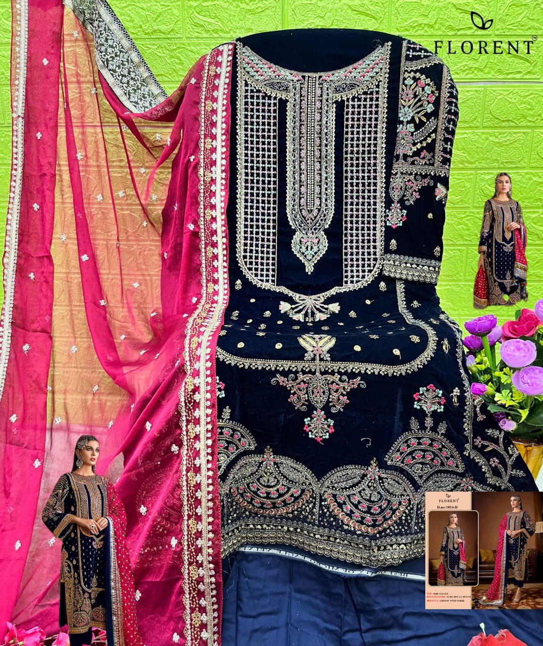 1014D Florent Velvet Pakistani Salwar Suits