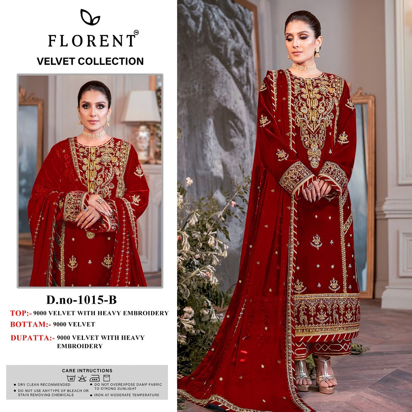 1015B Florent Embroidery Velvet Suits