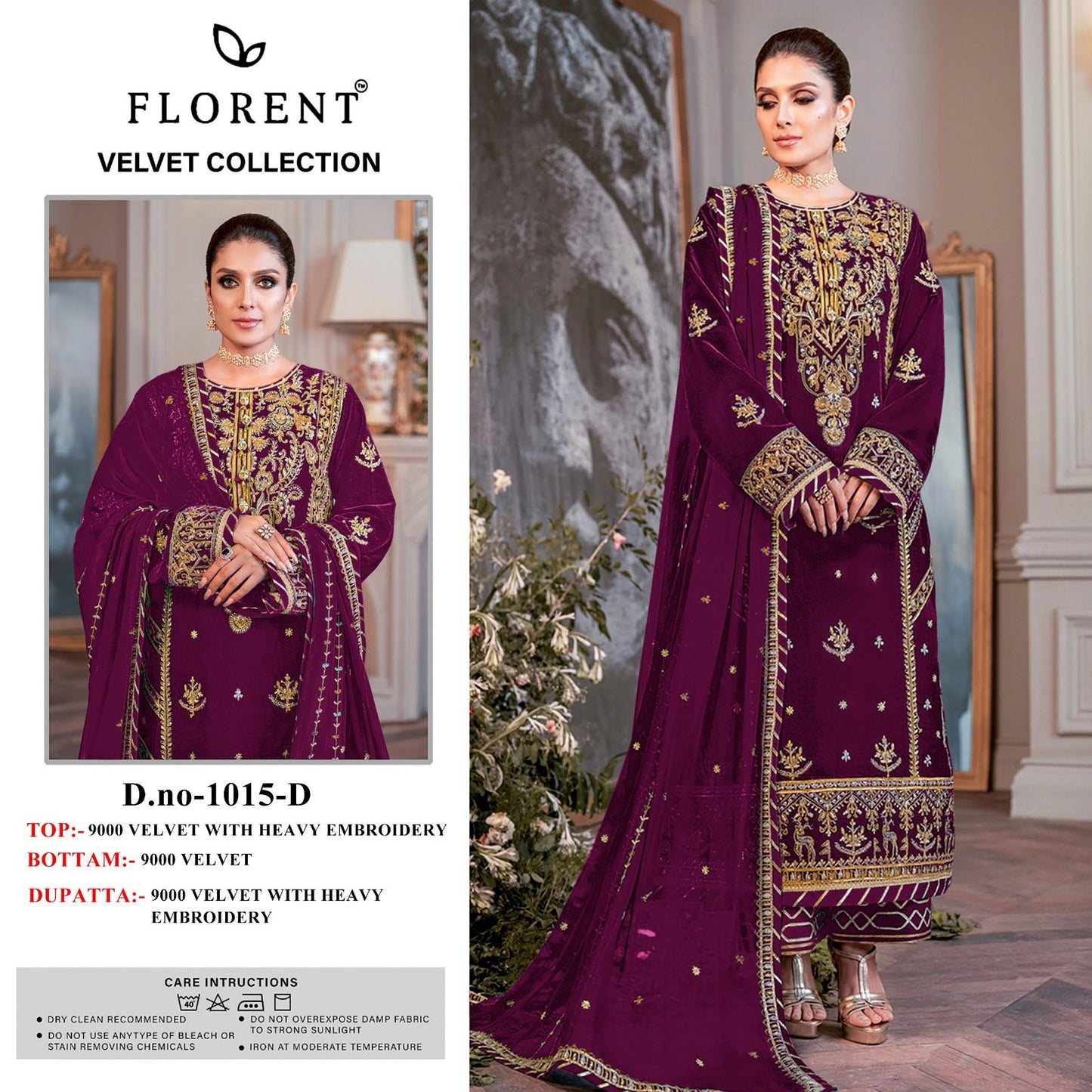 1015D Florent Embroidery Velvet Suits