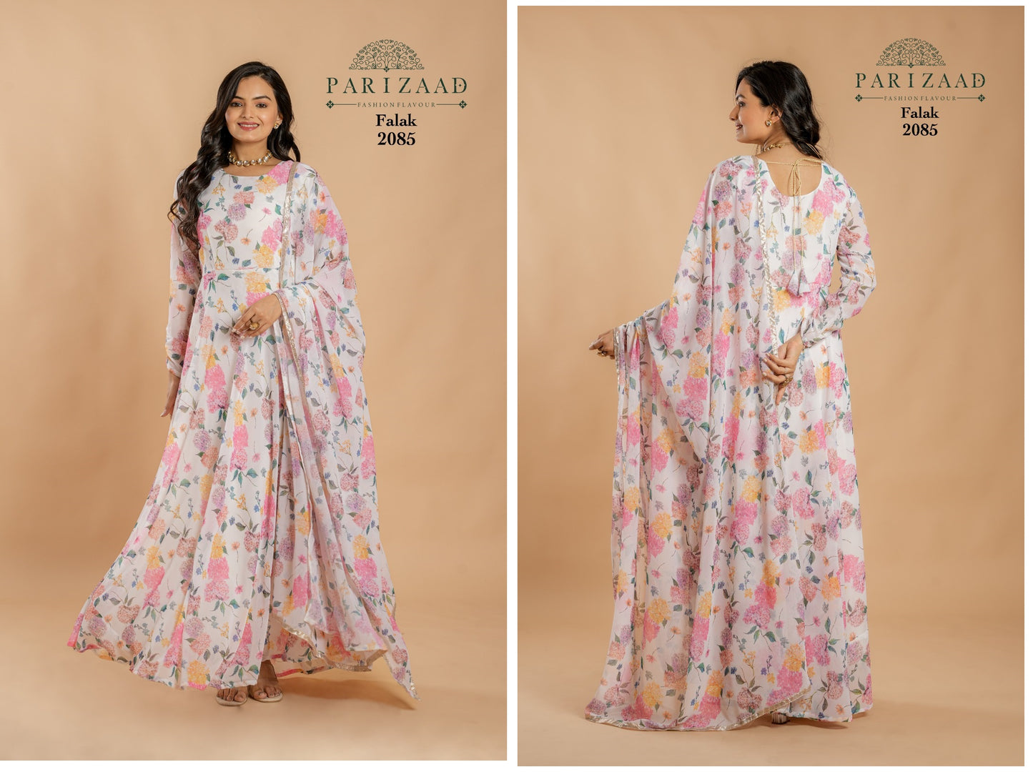 2085 Falak Parizaad Gown Dupatta Set