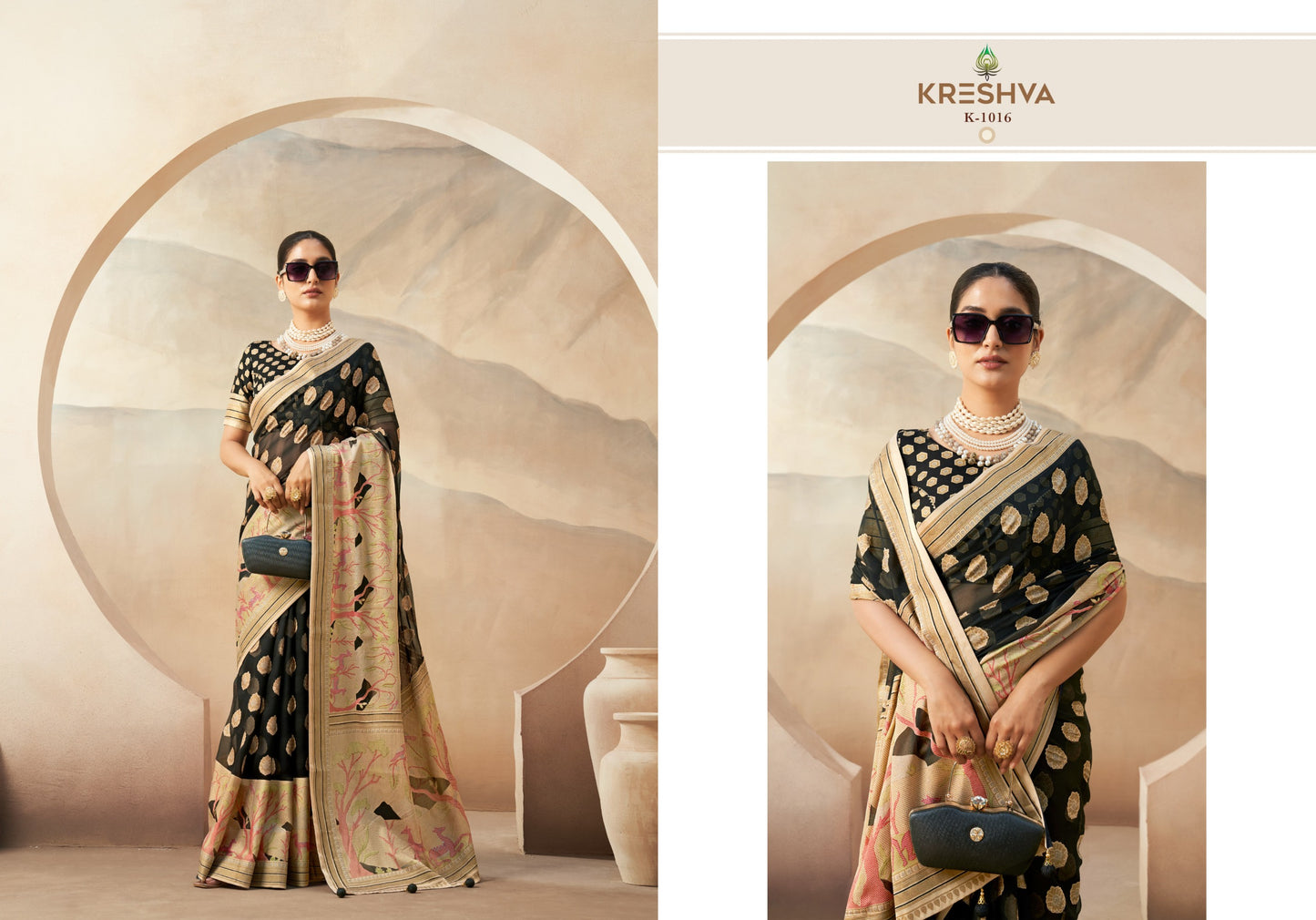 1016 Ahiliya Kreshva Paithani Sarees