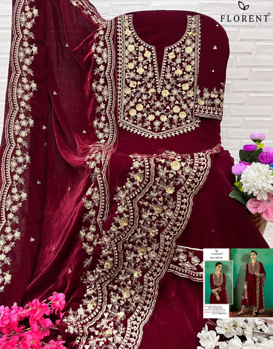 1016B Florent Embroidery Velvet Suits