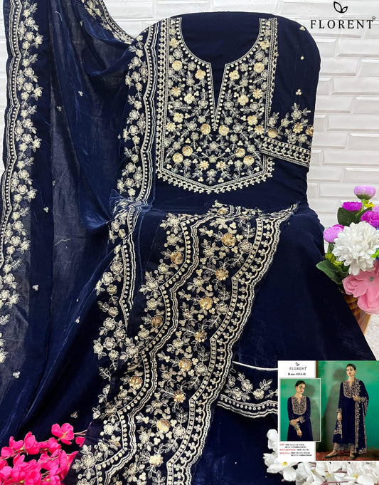 1016D Florent Embroidery Velvet Suits