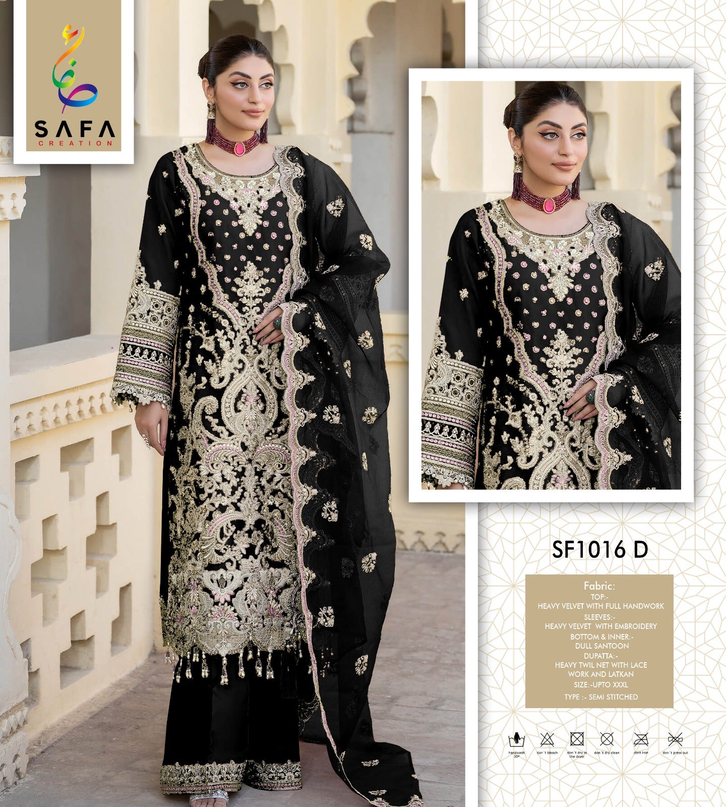 1016D Safa Creation Velvet Pakistani Salwar Suits