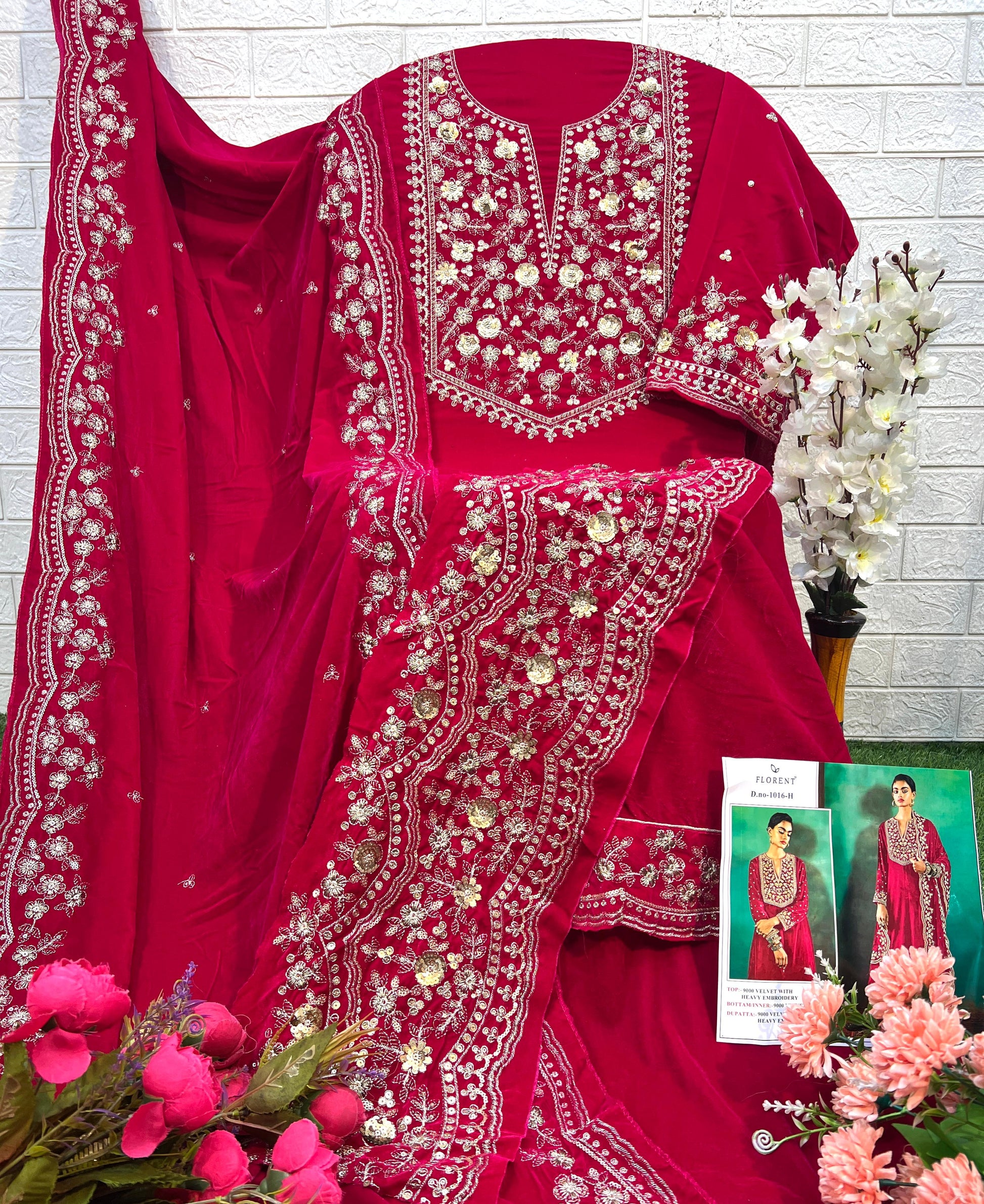 1016 H Florent Embroidery Work Velvet Suits