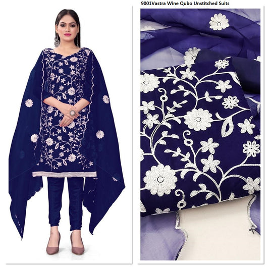 9001Vastra Wine Qubo Unstitched Suits