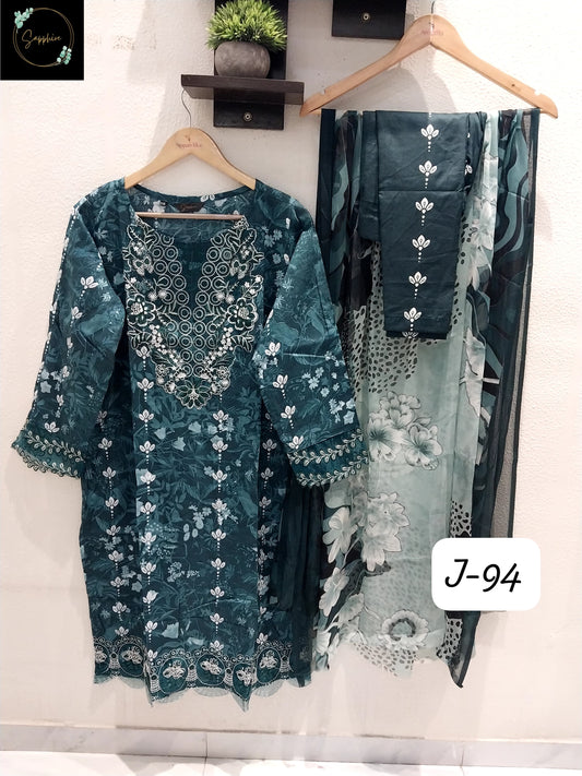 Jazmin Vol 99 Green Sapphire Pakistani Readymade Suits