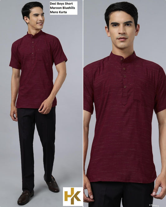 Desi Boys Short Maroon Bluehills Mens Kurta