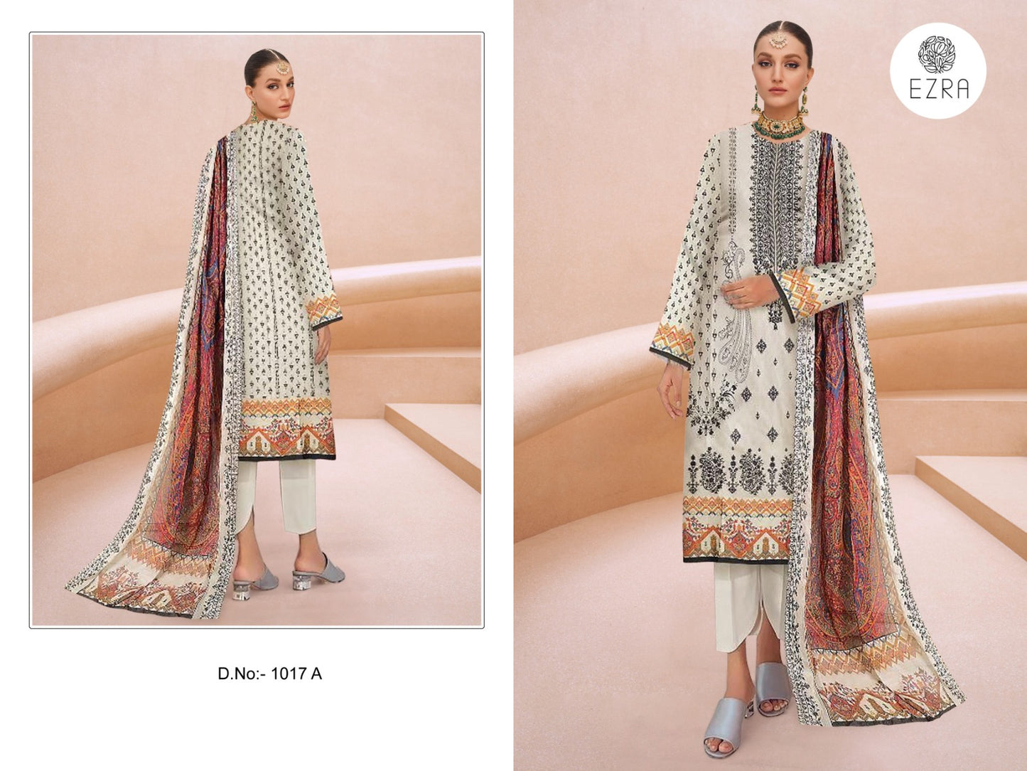 1017 A Ezra Embroidery Pakistani Salwar Suits